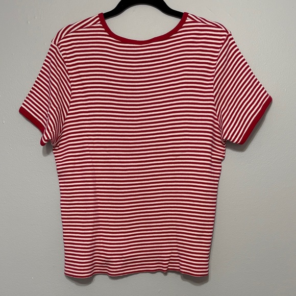 Vintage L.L. Bean Red striped ringer tee made in Canadá 90s/Y2k aesthetic - Picture 5 of 9